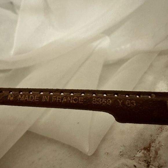 Vintage Yves Saint Laurent YSL Oversized Leather 1980 France Sunglasses - Picture 2 of 4